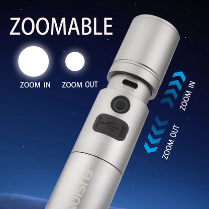 Laser  LED Flashlight Power Zoomable Rechargeable LED Aluminum Body EL8008