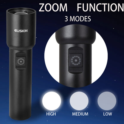 Rechargeable LED Flashlight Zoomable Laser Power LED Aluminum Body EL8021