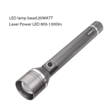 Zoomable Laser Power LED Flashlight Rechargeable LED Aluminum Body EL8011