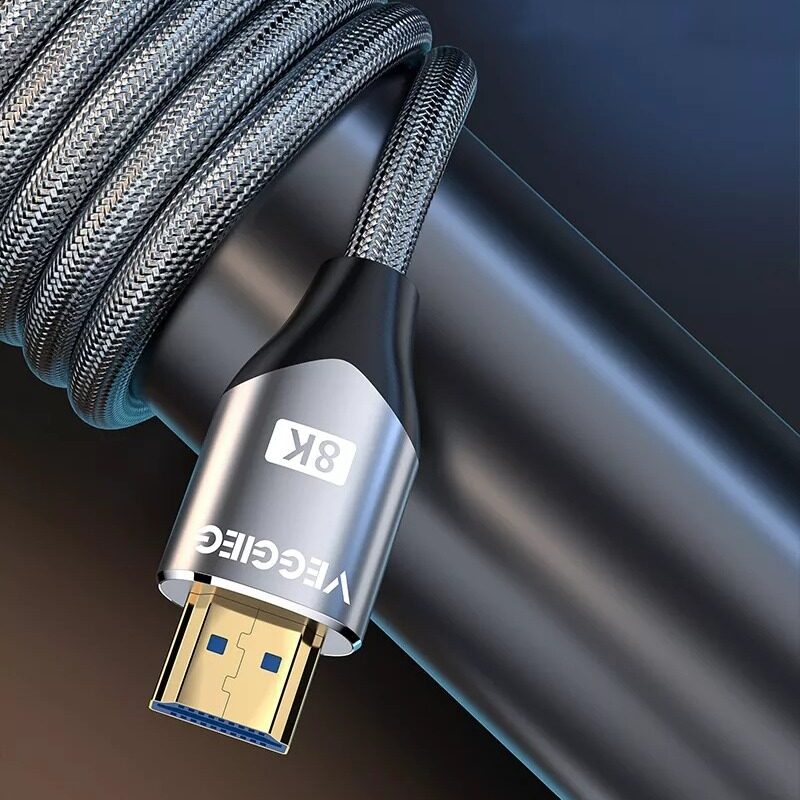 كابل HDMI 2.1 لأجهزة التلفاز عالية الدقة 8K بسرعة عالية 48 جيجابت في الثانية 8K/60Hz 4K/120Hz