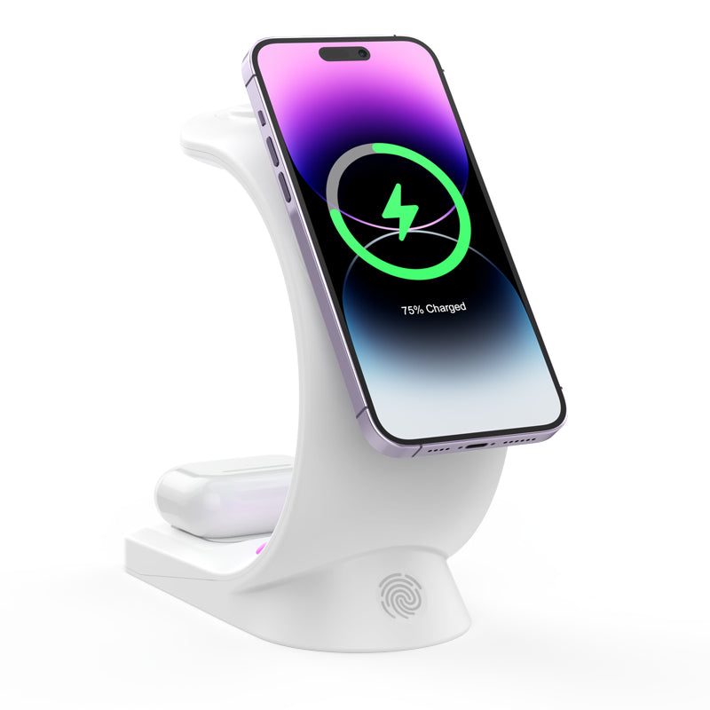 3 in 1 RGB Light Magnetic Wireless Charger With Night Light Bedside Lamp EL-PD815B